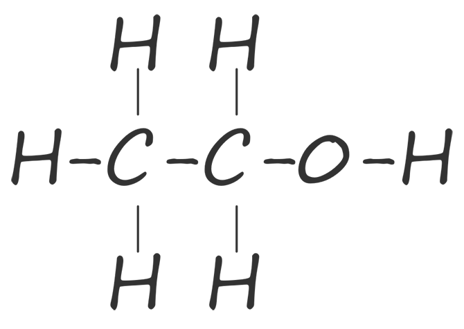 Ethanol displayed formula